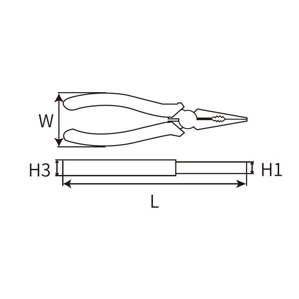 Great Wall Industrial-Grade Japanese-Style Long Nose Pliers，Labor-Saving